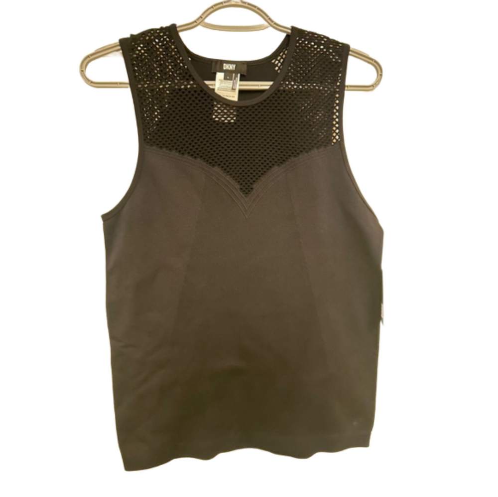 Women's DKNY Black Tank Top Size L